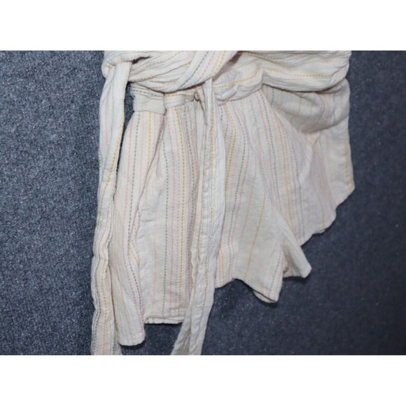 Free People Romper Women 2 Beige Cream BOHO Hot Chip‎ 2" One Shoulder Bohemian - Picture 11 of 12